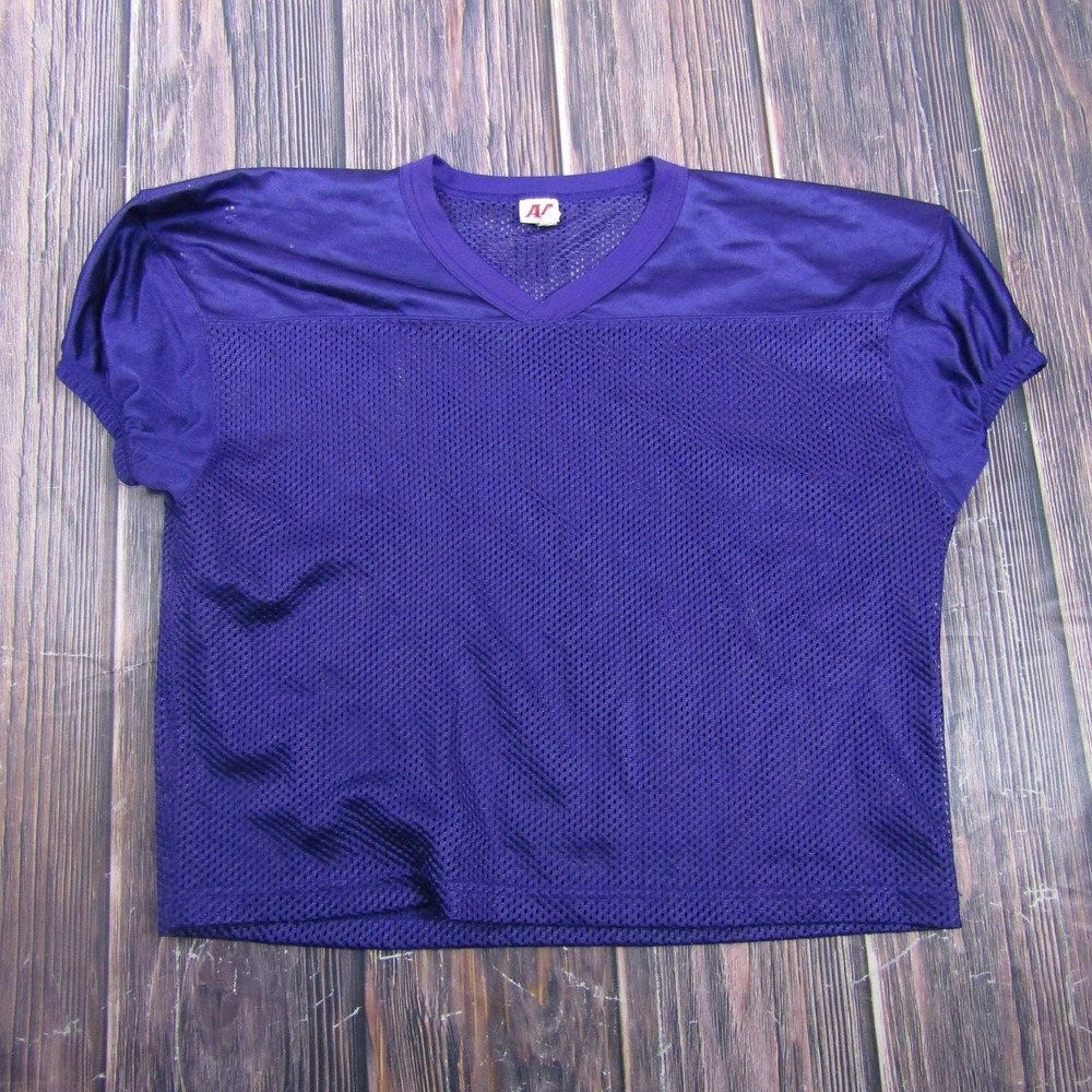 A4 Shirt Youth XL Purple Short Sleeve Mesh Football Practice Top Jersey